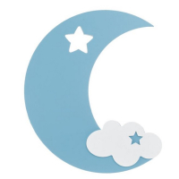 Детска нощна лампа, Луна с облаче, LED, 11x28 см, снимка 1 - Настолни лампи - 44836640