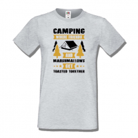 Мъжка тениска Camping Where Friends And Marshmallows Get Toastet Together,Къмпинг,Планина,Изненада,, снимка 1 - Тениски - 36348596