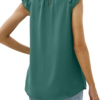 Дамска шифонена риза с плисиран потник без ръкави, 8цвята , снимка 13 - Корсети, бюстиета, топове - 40340606