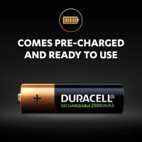 Презареждащи акумулаторни батерии Duracell 2500mAh AA 4бр, снимка 5 - Друга електроника - 36359615