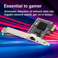Tonysa 2.5G Gigabit Gaming Network Card RJ45 Port 10/100/1000M/2.5Gbps, PCI-E Ethernet Card , снимка 2 - Мрежови адаптери - 41476652