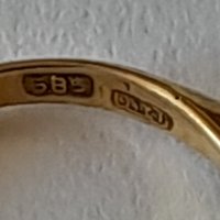 Златен пръстен с диамант 0,10 карата, снимка 3 - Пръстени - 40349727