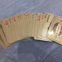 Позлатени - водоустойчиви Карти за игра на гърба с долари Gold Foil, снимка 10 - Карти за игра - 36028164