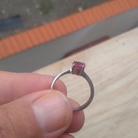 Сребърен пръстен с Натурален рубин, снимка 3 - Пръстени - 42077577