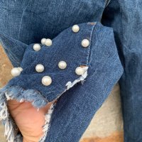 Zara Basic, дънки с перли, снимка 4 - Дънки - 41359252