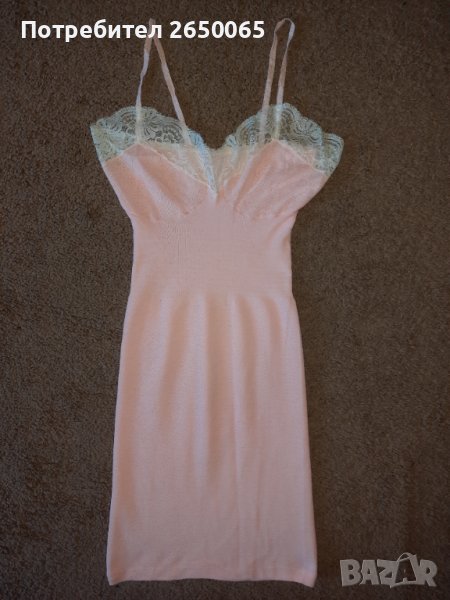 Нова розова рокличка с рязана дантела S размер , снимка 1