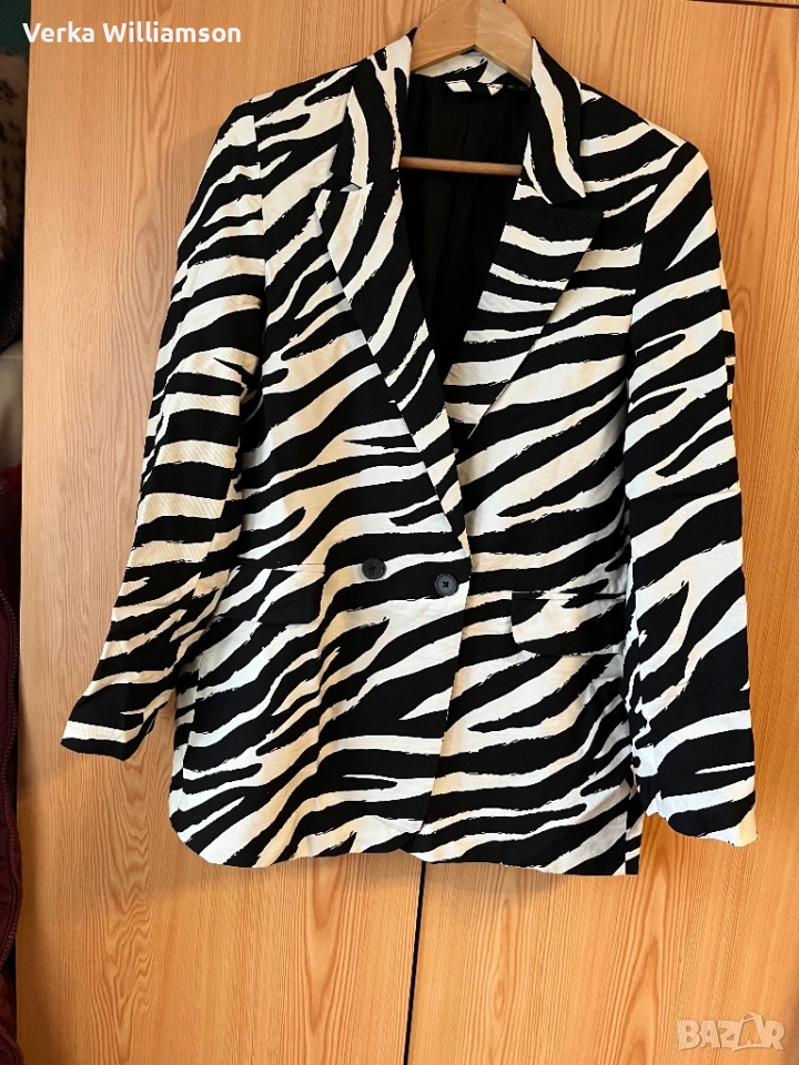 Дамско сако бяло и черно L/XL (40/42), снимка 1