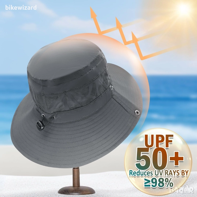 Шапка градинарство, пътуване, туризъм, риболов UV дишаща 55-60 см  НОВА, снимка 1