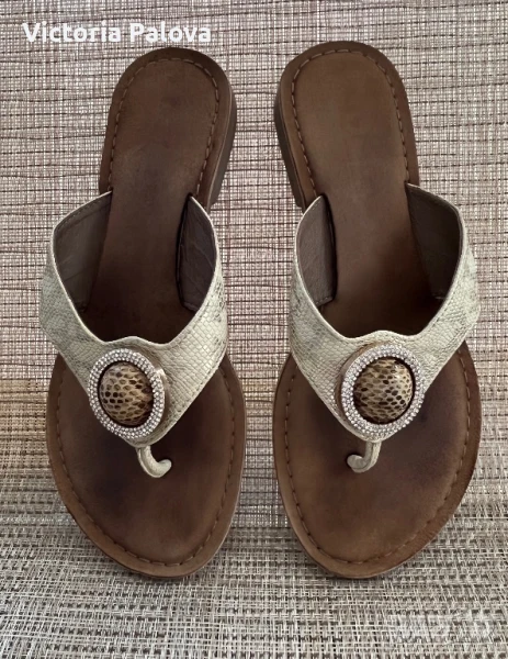 Красиви чехли/сандали LAZAMANI  Италия естествена кожа, снимка 1