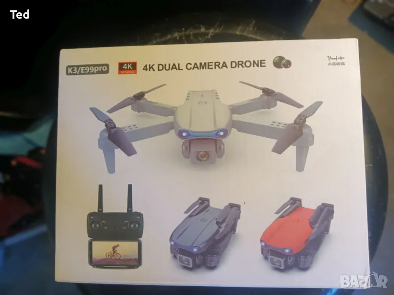 Дрон, K3/E99Pro 4K Dual Camera Drone, неизползван, в оригиналната си кутия, снимка 1