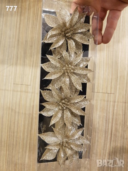 Коледни звезди с клипс 8 см, снимка 1