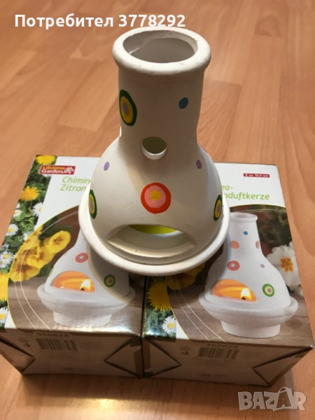 Свещник Chiminea - Нов, с голяма лимонена свещ, 19 лв, снимка 1