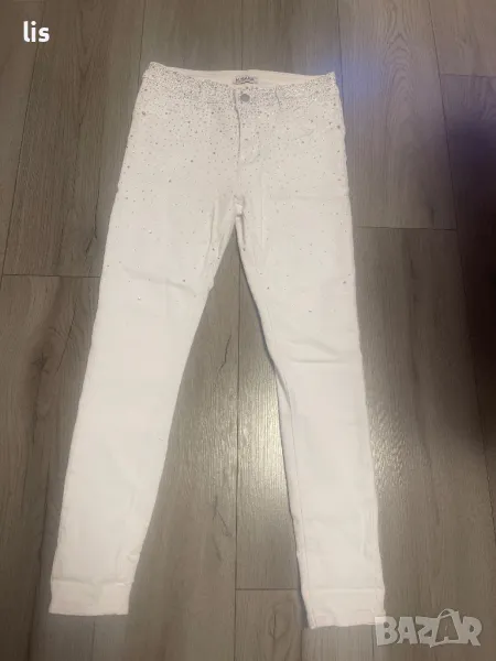 Бели дънки с камъчета, снимка 1