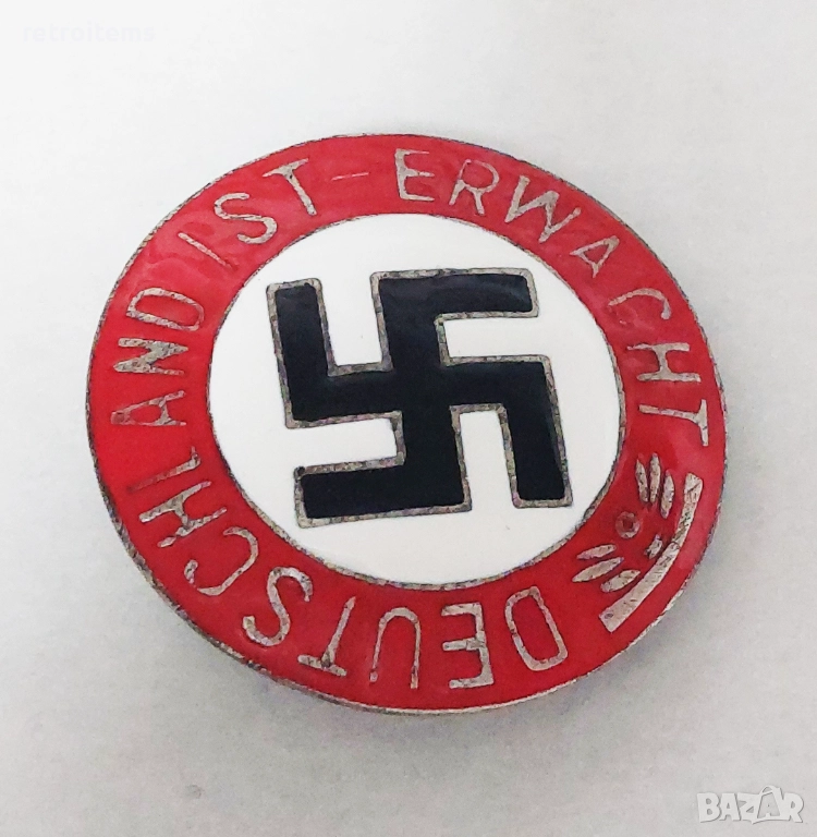 WW2 3 Райх, Емайлирана значка 5см, Deutschland 1st - Erwacht, снимка 1