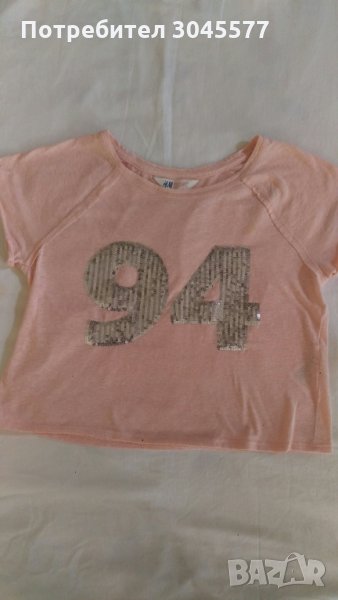 Тениска маркова от H&M с паети, снимка 1