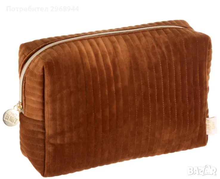 Кадифена козметична чанта Cult Beauty, снимка 1