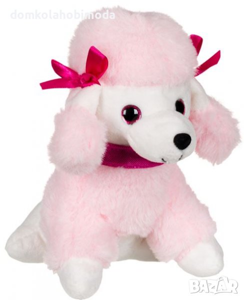 Плюшено куче пудел розов, 12х12х16 см, снимка 1