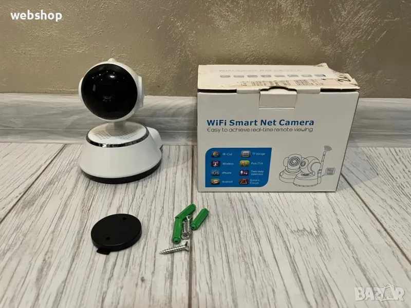 ТОП ЦЕНА!! Безжична въртяща се WiFi Full HD камера тип Бебефон, 2 MP, бяла, снимка 1
