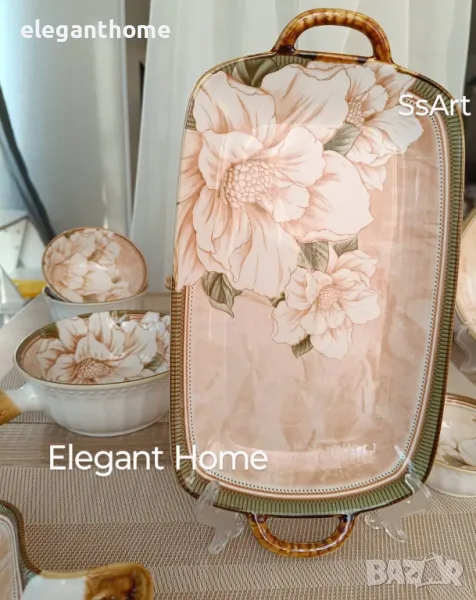 Правоъгълно плато с дръжки Размери: 30 х 16 х 3.9 см Цена - 19 лв, снимка 1