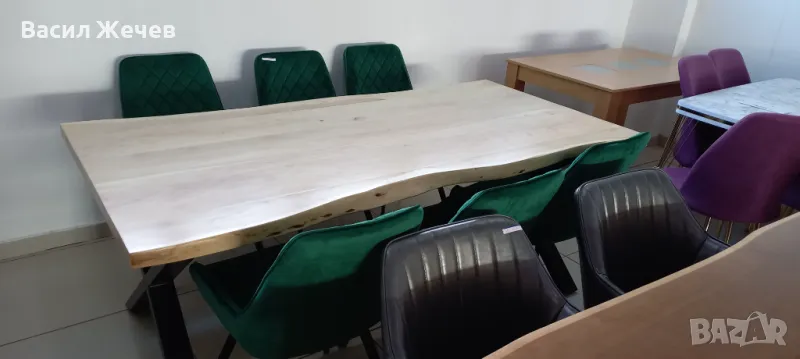 Трапезна маса от масивно дърво, маса за хранене 200 см, снимка 1
