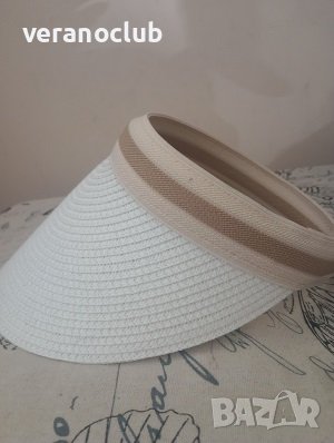 Бяла дамска лятна козирка, снимка 1