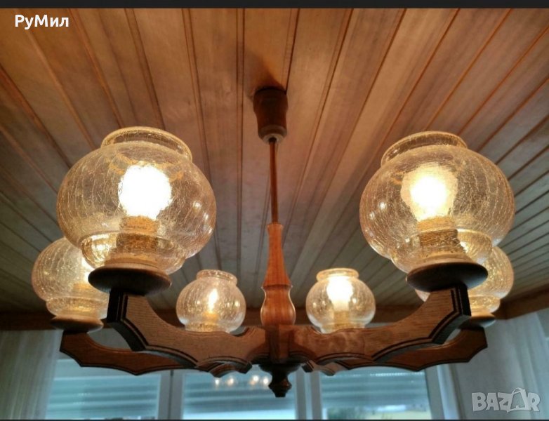 Ретро, винтидж немски полилей от дърво., снимка 1