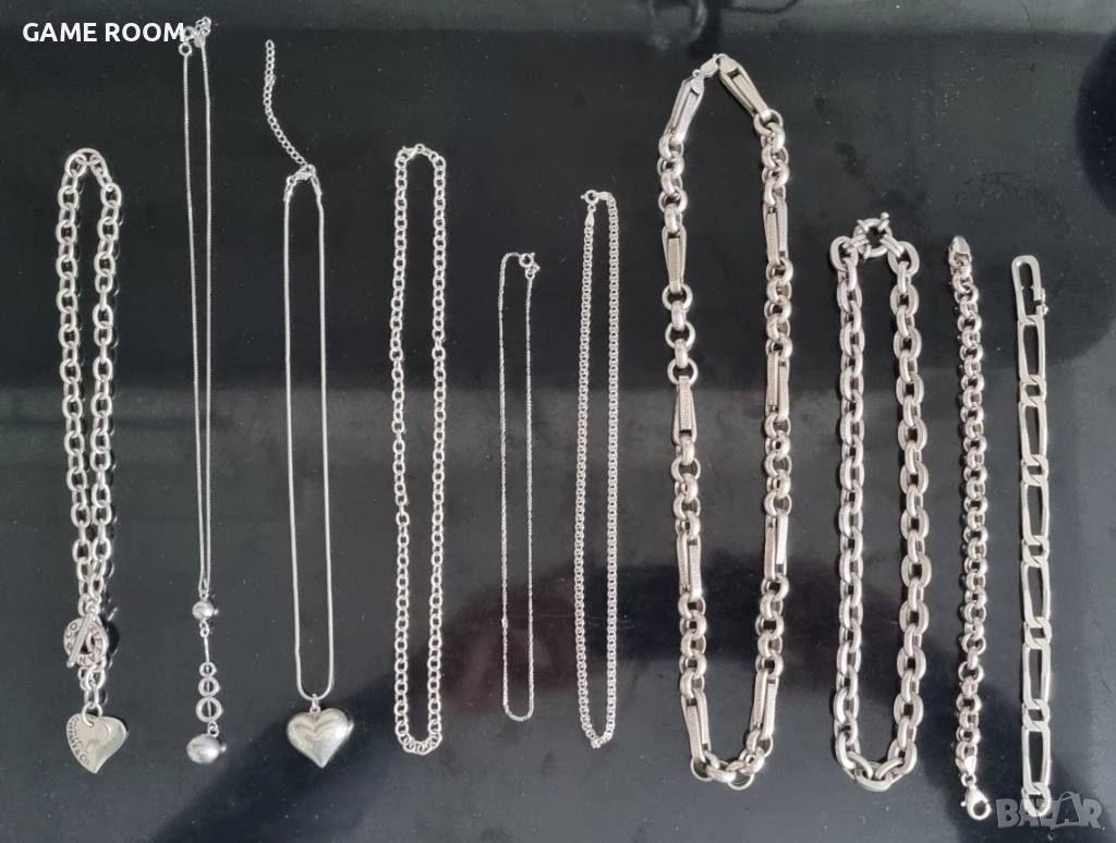 Сребърни синджири гривни обеци пръстени Silver бижута , снимка 1