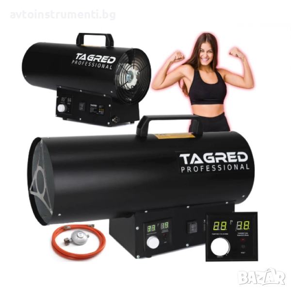 Газов нагревател / вентилатор 50kW с термостат 369АТ, снимка 1