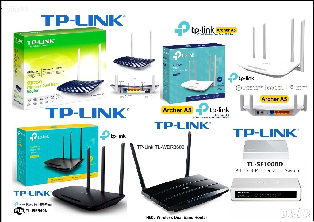 Wi-Fi Рутери и Суичове TP-Link, снимка 1