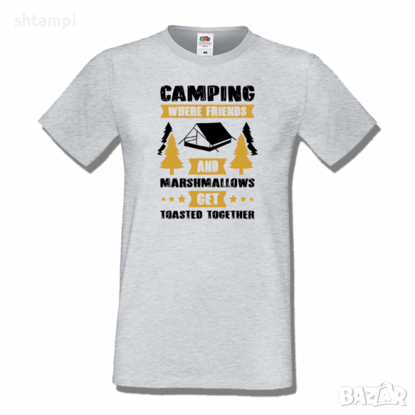 Мъжка тениска Camping Where Friends And Marshmallows Get Toastet Together,Къмпинг,Планина,Изненада,, снимка 1
