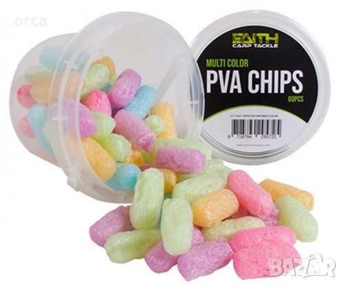 Разтворими пръчици - Пва пяна за риболов Faith PVA Chips Multi Color, снимка 1