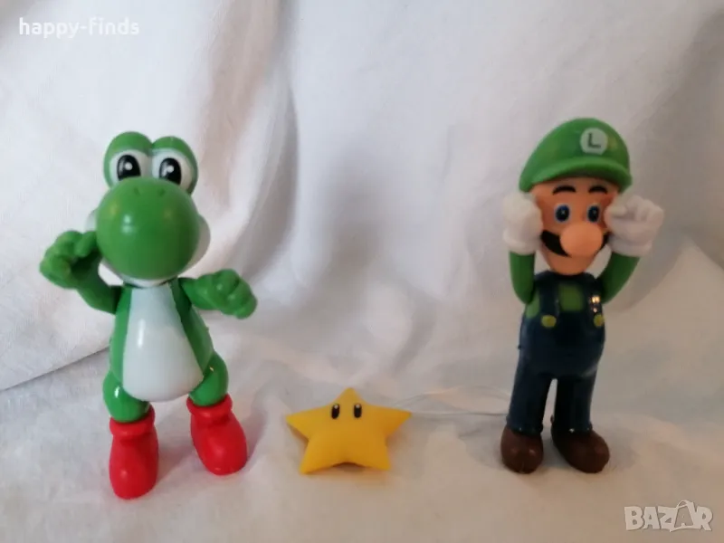 🎮 Колекционерски фигури от Super Mario – Yoshi, Luigi и звезда ⭐, снимка 1