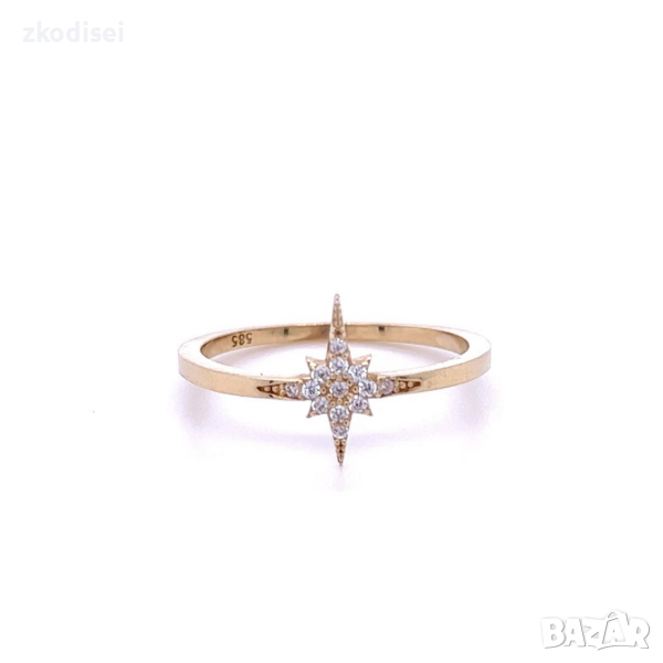 Златен дамски пръстен 1,45гр. размер:53 14кр. проба:585 модел:22436-1, снимка 1