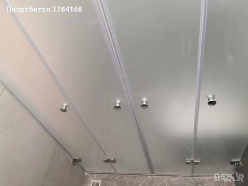 Стъклен сгъваем параван тип хармоника с матирани стъкла, снимка 1
