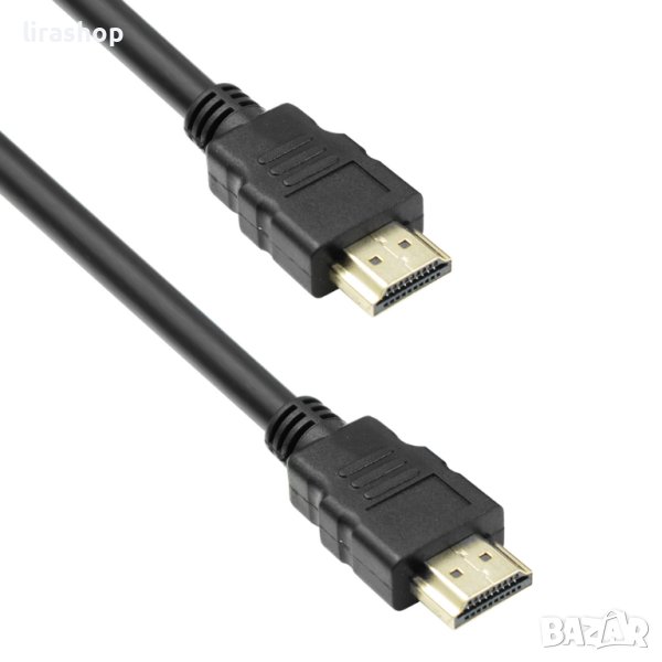 Кабел, DeTech, HDMI - HDMI M/М, 3m, Без ферит, Черен, снимка 1
