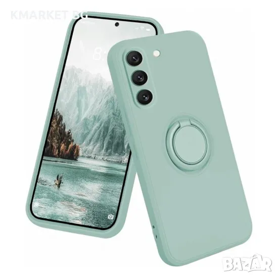 Силиконов кейс и Протектор bSmart Finger Grip, За Samsung Galaxy A36, Светлозелен, снимка 1