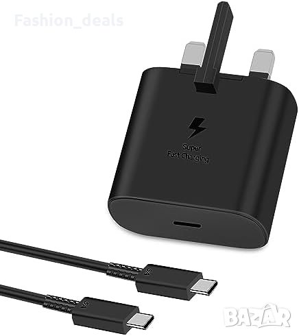 Ново 25W Бързо Зарядно + 1.83м USB C Кабел Оптимална защита Подарък , снимка 1