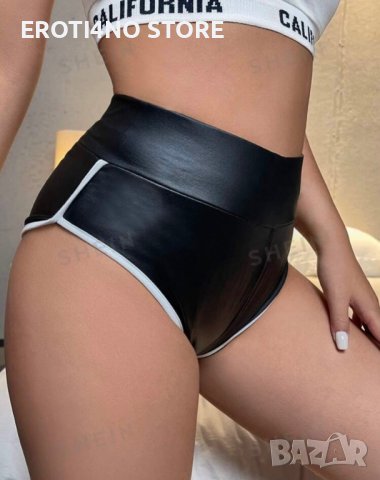 Кожени лачени къси панталонки, снимка 3 - Къси панталони и бермуди - 44240789
