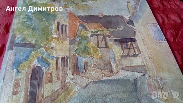 Акварел картина подписан , снимка 3 - Картини - 39097200