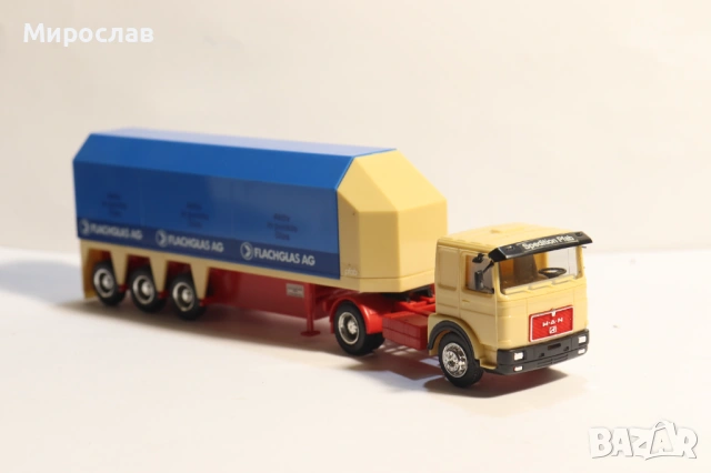HERPA H0 1/87 MAN КАМИОН МОДЕЛ ТРАНСПОРТ НА СТЪКЛО, снимка 4 - Колекции - 53250533