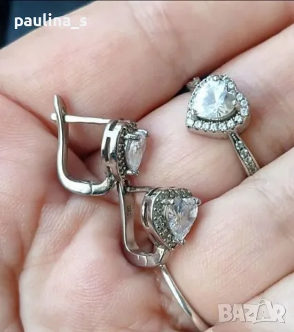 Два различни броя / Сребърен комплект с Черно котешко око (Черен диопсид) и висок клас циркони , снимка 12 - Бижутерийни комплекти - 38744425