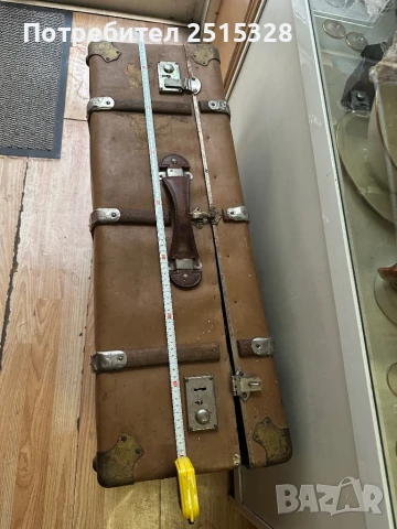 голям стар антикварен куфар над 100 годишен, снимка 7 - Антикварни и старинни предмети - 50471414