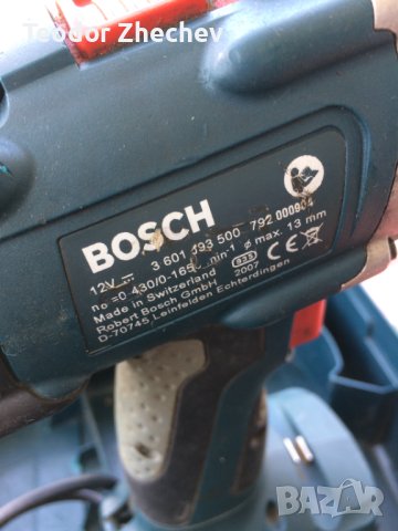 Oригинална  бормашина-винтоверт Bosch GSR 12 VE-2 професионална серия, Made in Switzerland, снимка 4 - Винтоверти - 41746771