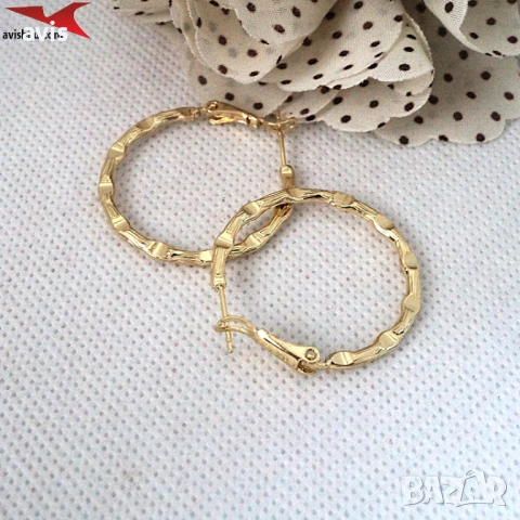 Обеци с 14К златно покритие 2141868, снимка 3 - Обеци - 53559640