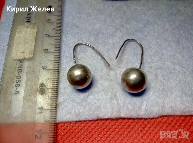 КЛАСИЧЕСКИ РЕТРО МОДЕЛ СРЕБЪРНИ ОБЕЦИ ТОПЧЕТА СРЕБРО 925 ПРОБА РЪЧНА МАЙСТОРСКА ИЗРАБОТКА 47979, снимка 4 - Обеци - 49682471