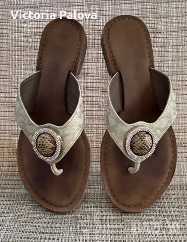 Красиви чехли/сандали LAZAMANI  Италия естествена кожа