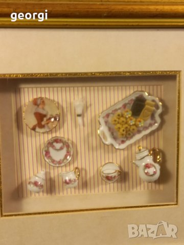 две немски пана за стена Reutter с порцеланови миниатюри 30/1, снимка 2 - Декорация за дома - 42633100