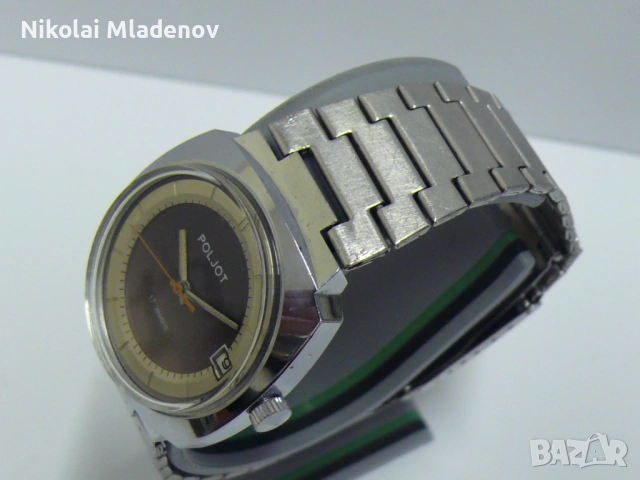 Съветски Полет/POLJOT Мъжки ръчен часовник, работещ! С дата, снимка 3 - Мъжки - 53067026