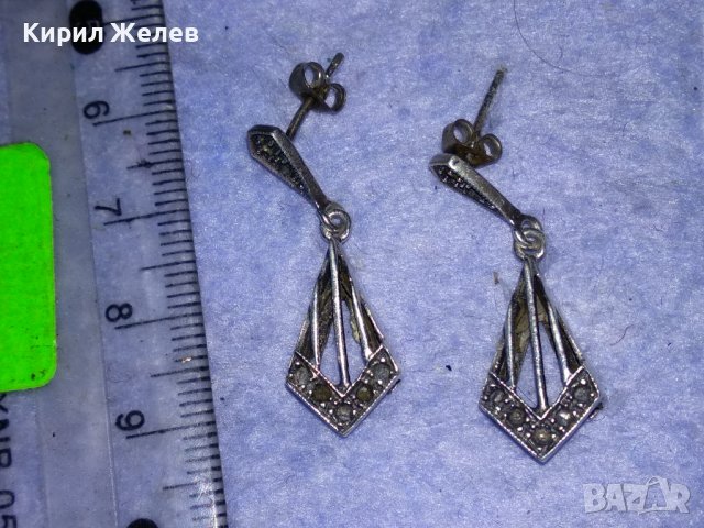 СТАРИ СРЕБЪРНИ РЕТРО ОБЕЦИ ОКСИДИРАНО СРЕБРО 925 АВТОРСКА РЪЧНА АЖУРНА МАЙСТОРСКА ИЗРАБОТКА 38241, снимка 3 - Антикварни и старинни предмети - 40921072
