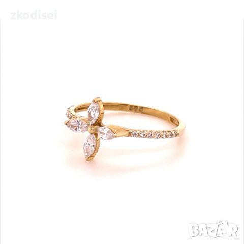 Златен дамски пръстен 1,29гр. размер:56 14кр. проба:585 модел:16477-5, снимка 2 - Пръстени - 40747566
